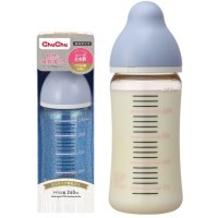 Chu Chu Baby Пластиковая бутылочка для кормления с силиконовой соской (с широким горлышком)