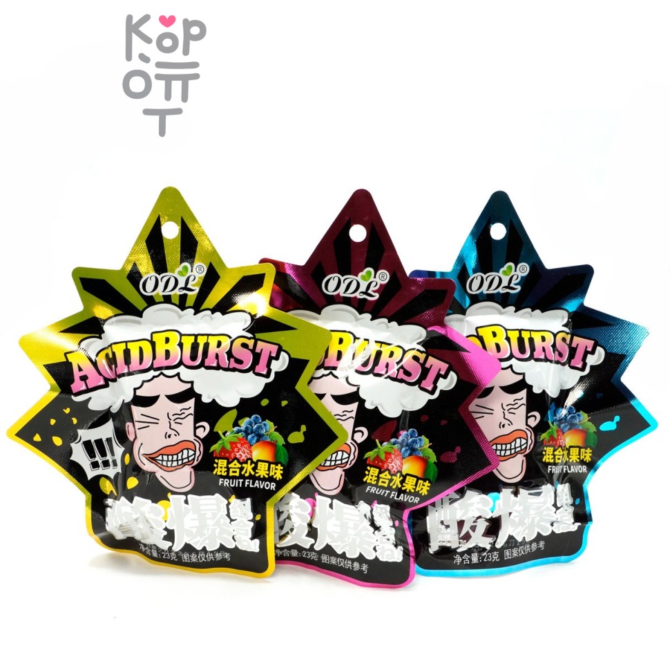 Конфеты кислые AcidBurst на ленте и со вкусом фруктов