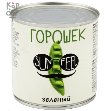 Sunfeel - Горошек зеленый 425мл.*12шт.     &mdash; Корейские товары для всей семьи(КорОпт)