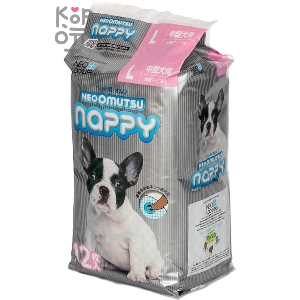 Neo Loo Life NEOOMUTSU Подгузники для домашних животных, размер L (7-12кг.), 12шт.