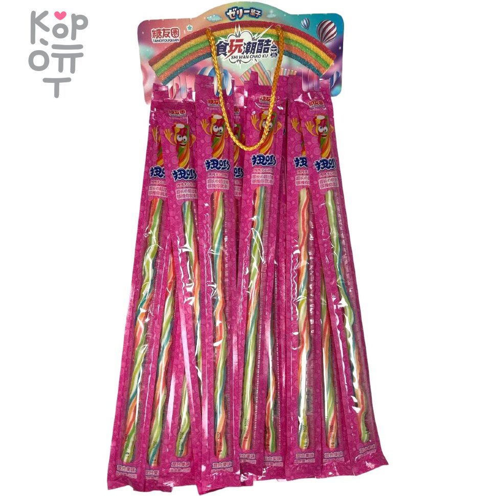 Жевательная конфета тянучка Youka Радуга вкусов, на подвесе, купить с доставкой на дом фото 1 — Корейские товары для всей семьи(КорОпт)