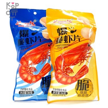 Чипсы Hao Jiawang Хрустящие креветки с взрывным вкусом, 36гр. &mdash; Корейские товары для всей семьи(КорОпт)