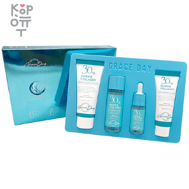 Grace Day Collagen 30% Kit - Увлажняющий набор для лица с 30% коллагеном, 4 средства — Корейские товары для всей семьи(КорОпт)