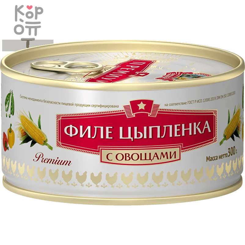 СОХРАНИМ ТРАДИЦИИ - Филе цыпленка с овощами Премиум 300гр.* 24шт. (в коробке), купить с доставкой на дом фото 1 &mdash; Корейские товары для всей семьи(КорОпт)
