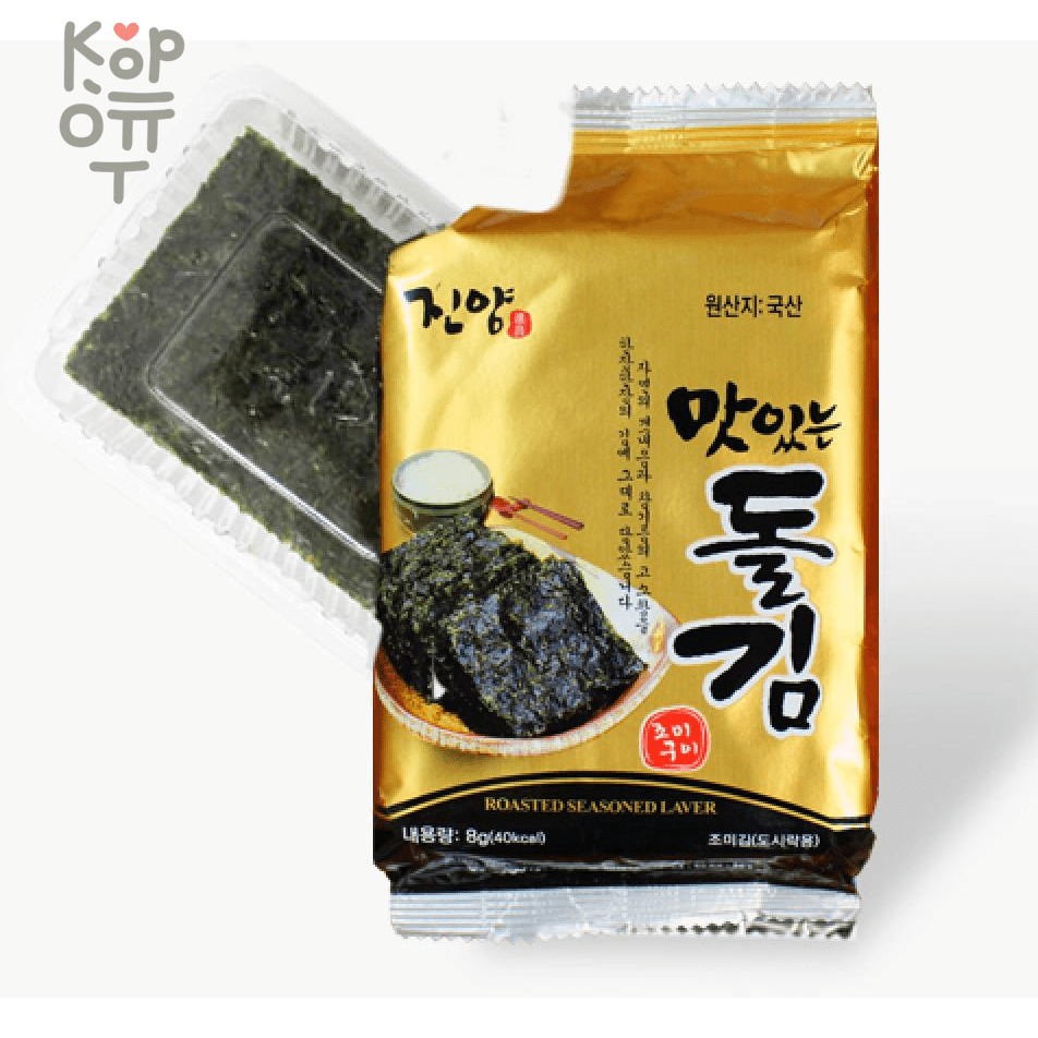 Морская капуста Jinyang Food Delicious Seasoned Laver - сушеная обжаренная, с солью 8гр.