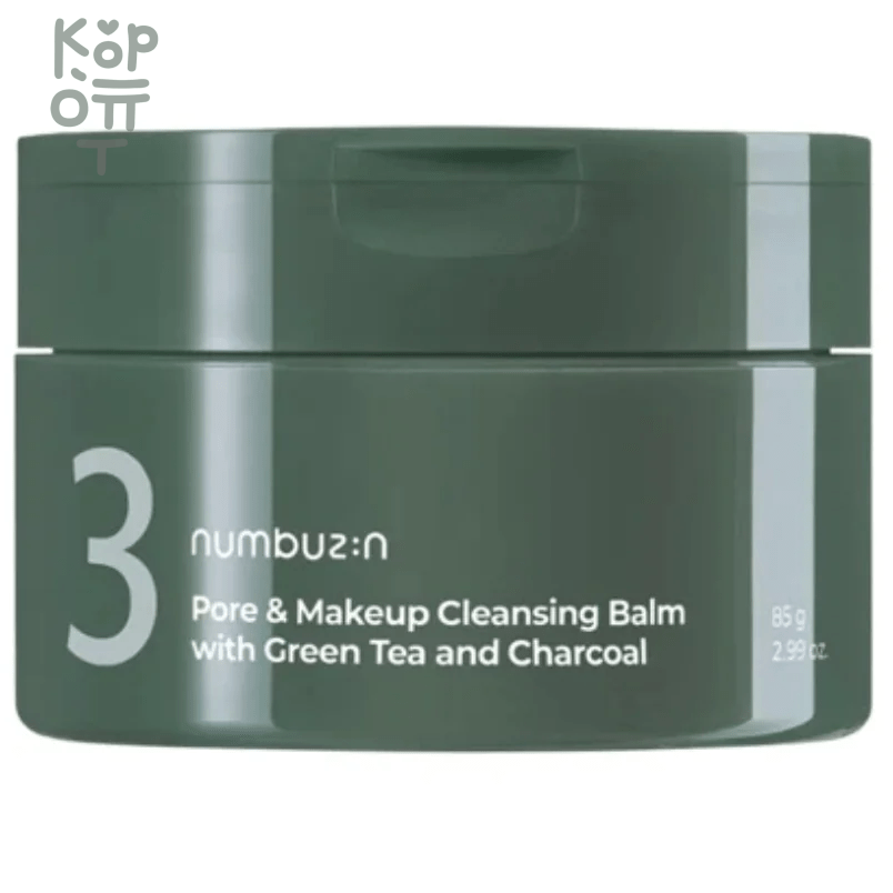 Numbuzin No.3 Pore & Makeup Cleansing Balm with Green Tea and Charcoal - Очищающий бальзам с экстрактом Чайного Дерева и Древесного Угля 85гр., купить с доставкой на дом фото 1 &mdash; Корейские товары для всей семьи(КорОпт)