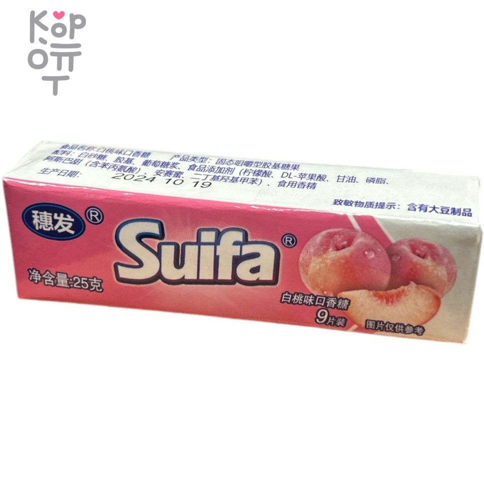 Жевательная резинка Suifa со вкусом Персика, 25гр., купить с доставкой на дом фото 1 — Корейские товары для всей семьи(КорОпт)