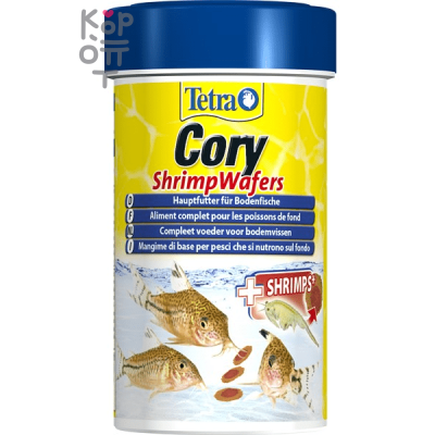 TetraCory Shrimp Wafers корм-пластинки с добавлением креветок для сомиков-коридорасов 100 мл