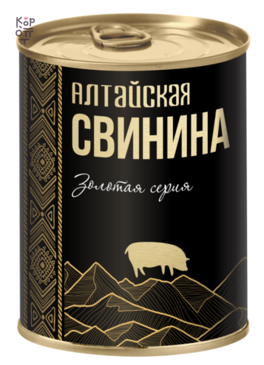 СИЛА — Altai Pork Stew — Свинина тушёная Алтайская, Золотая серия, 340 г — коробка 24 шт