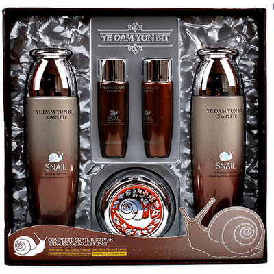 YE DAM YUN BIT Complete Snail Recover Woman 3 Set - Набор для ухода за кожей лица с муцином улитки (тонер, эмульсия, крем)
