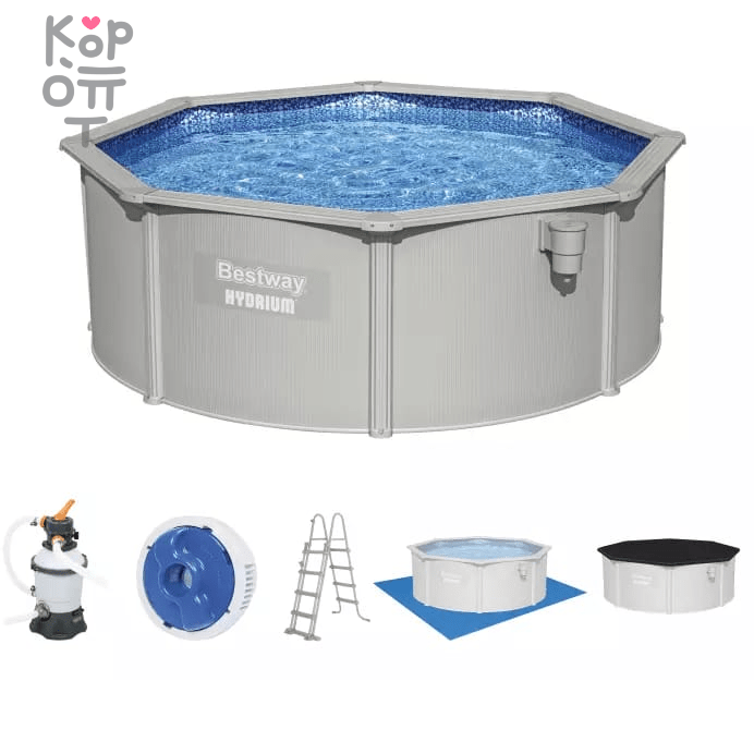 Каркасный бассейн Bestway Hydrium Frame Pool модель 56574, 360х120см(10990л.), фильтрующий насос, лестница в комплекте, купить с доставкой на дом фото 1 — Корейские товары для всей семьи(КорОпт)