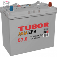 Аккумулятор TUBOR ASIA EFB 6СТ-57.0 VL B00, 57A, B24 ( L )
