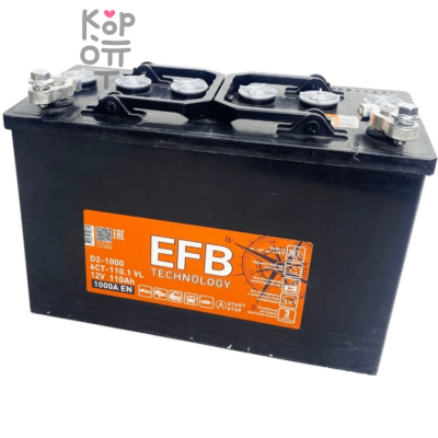 Аккумулятор TUBOR EFB 6СТ-110.0 VL D2-1000, 110A, D2 ( L )