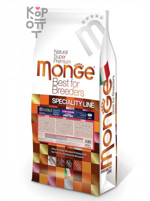 Сухой корм Monge Dog PFB BWild LOW GRAIN низкозерновой из мяса оленя для взрослых собак всех пород 15кг.