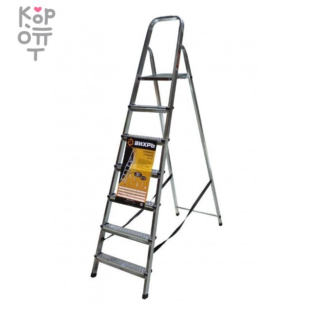 Стремянка стальная ВИХРЬ СС 1х7, купить с доставкой на дом фото 1 — Корейские товары для всей семьи(КорОпт)