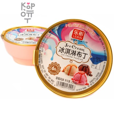 Желе фруктовое Lebin Ice Cream, Пудинг с джемом и фруктовым вкусом, 235гр.