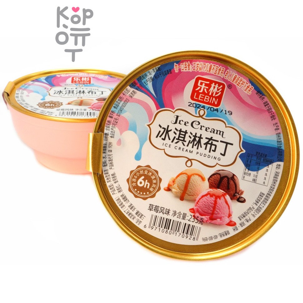Желе фруктовое Lebin Ice Cream, Пудинг с джемом и фруктовым вкусом, 235гр.