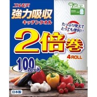 Kami Shodji ELLEMOI Strong Absorption Double Volume - Бумажные полотенца для кухни 100 отрезков (4 рулона).