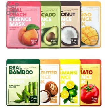 Farm Stay Real Essence Mask - Тканевая маска для лица с экстрактом — Корейские товары для всей семьи(КорОпт)