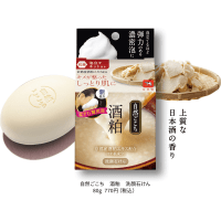 Cow Shizen Gokochi - Пенящееся мыло для лица с бардой саке, растительной плацентой 80гр.