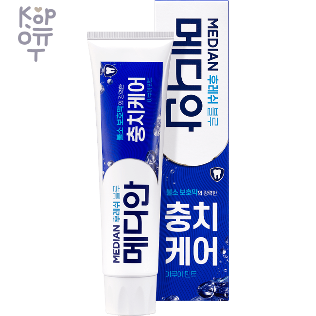 MEDIAN Fresh Blue Toothpaste - Зубная паста Аква-Мята 120гр., купить с доставкой на дом фото 1 &mdash; Корейские товары для всей семьи(КорОпт)