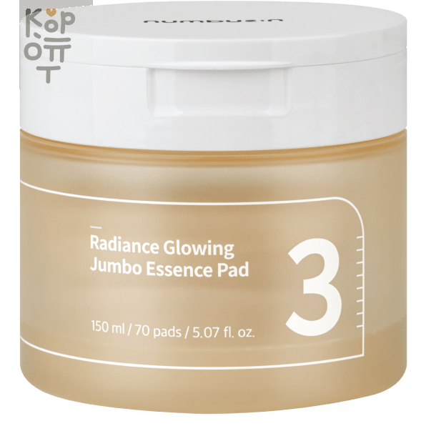 Numbuzin No.3 Radiance Glowing Jumbo Essence Pad - Тонер-пэды с ферментами для сияния кожи 150мл.*70 шт., купить с доставкой на дом фото 1 — Корейские товары для всей семьи(КорОпт)