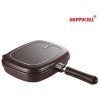 Двойная сковорода гриль HappyCall TITANIUM Double Pan Jumbo Grill, купить с доставкой на дом фото 2 — Корейские товары для всей семьи(КорОпт)