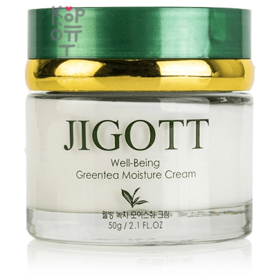 Jigott Well Being Green Tea - Крем для лица с экстрактом зелёного чая 50мл.