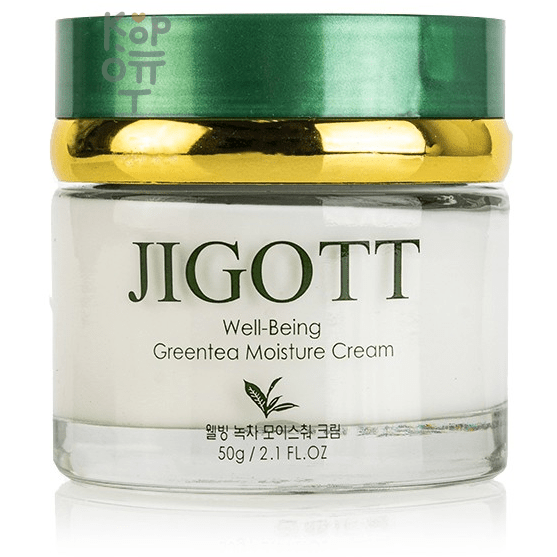 Jigott Well Being Green Tea - Крем для лица с экстрактом зелёного чая 50мл.