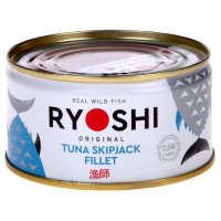 Ryoshi Tuna Skipjack Fillet - Тунец полосатый филе в рассоле 185гр., Коробка 18шт.