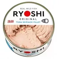 Ryoshi Tuna Skipjack Fillet - Тунец полосатый филе в рассоле 185гр., Коробка 18шт.