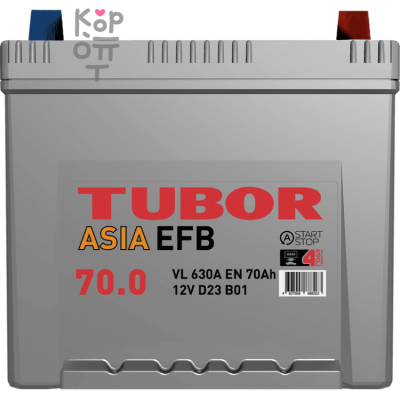 Аккумулятор TUBOR ASIA EFB 6СТ-70.0 VL B01, 70A, D23 ( L )
