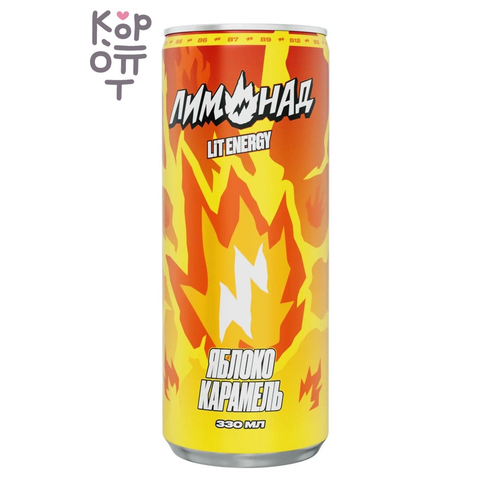 Lit Energy — Лимонад со вкусом «Яблоко-карамель», 330 мл