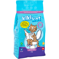 KikiKat Бентонитовый наполнитель для кошачьего туалета супер-белый комкующийся с ароматом.