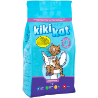 KikiKat Бентонитовый наполнитель для кошачьего туалета супер-белый комкующийся с ароматом.