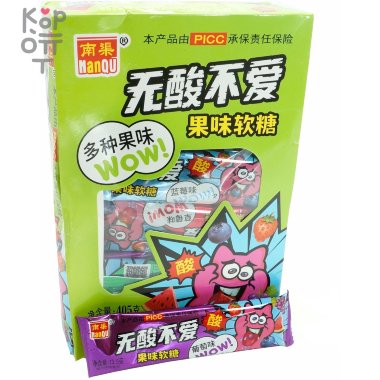 Жевательная конфета тянучка ManQu WoW - Мармеладка Сорви голова с фруктовым вкусом — Корейские товары для всей семьи(КорОпт)