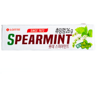 LOTTE Chewing Gum Spearmint - Жевательная резинка классическая мята, пластинки, 26гр.