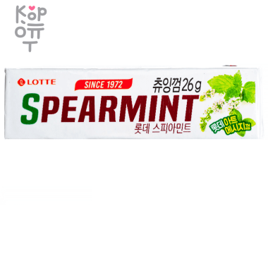 LOTTE Chewing Gum Spearmint - Жевательная резинка классическая мята, пластинки, 26гр. &mdash; Корейские товары для всей семьи(КорОпт)