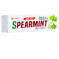 LOTTE Chewing Gum Spearmint - Жевательная резинка классическая мята, пластинки, 26гр.
