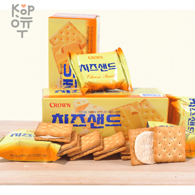 Crown Cheese Sand - Мягкие крекеры с сырным кремом, купить с доставкой на дом фото 1 &mdash; Корейские товары для всей семьи(КорОпт)