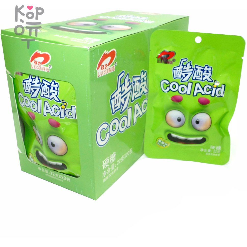 Кислая освежающая карамель Luxing Cool Acid Sour Candy - Крутая кислота со вкусом ледяного Яблока, купить с доставкой на дом фото 1 &mdash; Корейские товары для всей семьи(КорОпт)