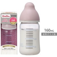 Chu Chu Baby Термостойкая Стеклянная бутылочка для кормления с силиконовой соской (с широким горлышком)
