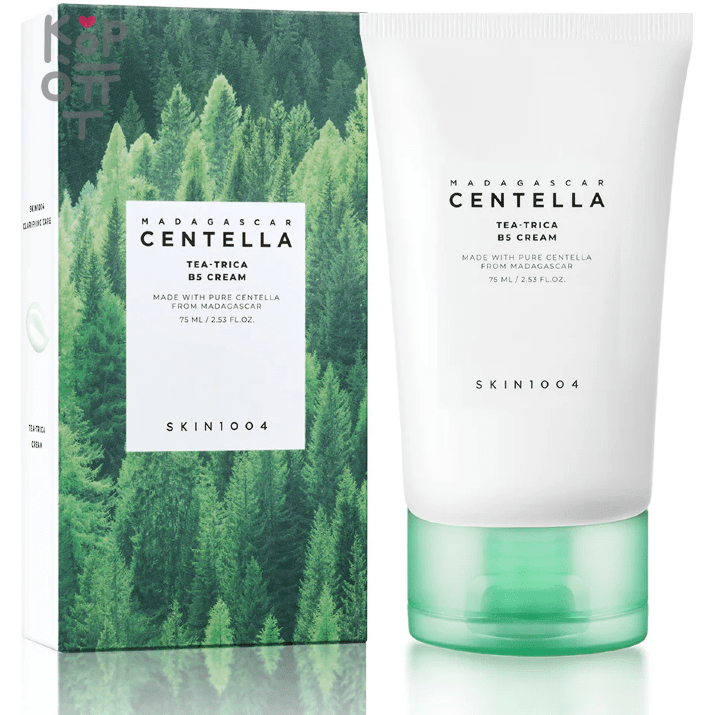 Skin1004 Madagascar Centella Tea-Trica B5 Cream - Успокаивающий крем для проблемной кожи из Мадагаскарской Центеллы 75мл., купить с доставкой на дом Снимает раздражение и покраснение, снижает чувствительность, увлажняет и смягчает кожу, укрепляет естесственный защитный барьер.