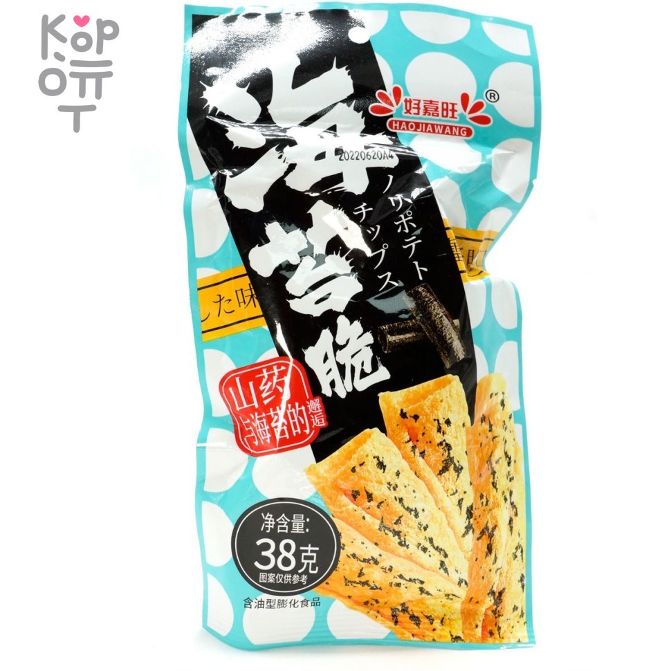 Чипсы Hao Jiawang Хрустящие с морской капустой Нори, 38гр., купить с доставкой на дом фото 1 — Корейские товары для всей семьи(КорОпт)