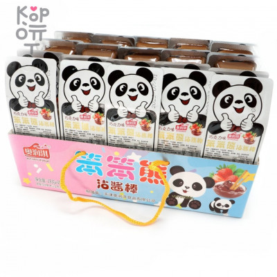 Печенье Aorunqi Panda Dipping Sauce Cookie Bars Kids - Бисквитное печенье Панды с нежным шоколадным соусом, 28гр.