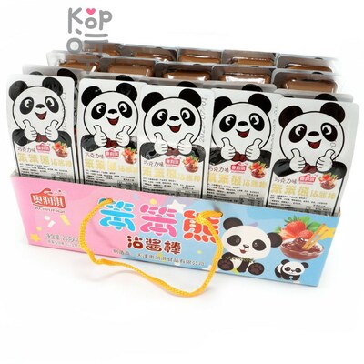 Печенье Aorunqi Panda Dipping Sauce Cookie Bars Kids - Бисквитное печенье Панды с нежным шоколадным соусом, 28гр.