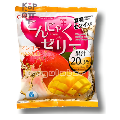 Yukiguni Aguri Konjac Jelly - Желе порционное Конняку 96гр. (16гр.*6шт. ), со вкусом манго