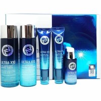 Enough Ultra X10 Collagen Pro Marine Skin - Набор омолаживающих средств с коллагеном (Toner: 130 мл Emulsion: 130 мл Essence: 30 мл Eye cream: 30 мл Ampoule: 30 мл)