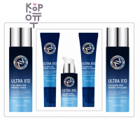 Enough Ultra X10 Collagen Pro Marine Skin - Набор омолаживающих средств с коллагеном (Toner: 130 мл Emulsion: 130 мл Essence: 30 мл Eye cream: 30 мл Ampoule: 30 мл)