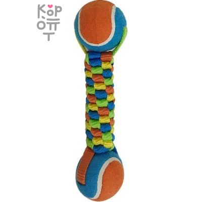 Petpark игрушка для собак Плетенка с двумя теннисными мячами 6 см